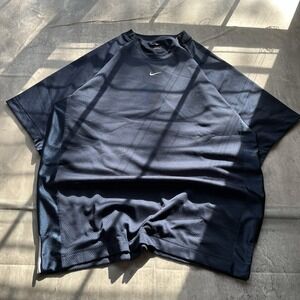 Vintage Y2K Nike Center Swoosh Navy Blue Short Sleeve Athletic Shirt Mens L